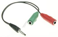 JACK-ST 3,5MM 4-PIN / 2 X JACK-CONTRA 3,5MM 3-PIN