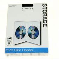 DVD DBL SLIM 5C DVD DOUBLE SLIM HOESJE VOOR 2 DVD S, 5ST PER PAK, TRANSPARANT