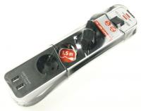 ECOLOR TAFELCONTACT 4-VOUDIG MET 2 USB-CONTACTEN (USB-AANSLUITING MET SCHAKELAAR EN 1,5M KABEL)