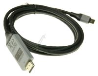HDMI KABEL 1E: USB TYPE C-STEKER - 2E: HDMI-A-STEKER PLUG & PLAY 2,0M ZWART /GRIJS