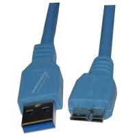 USB3.0-KABEL TYP-A STEKER /TYP-B MICRO STEKER 3,0M BLAUW