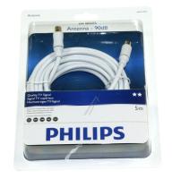 5,0 M COAX CABLE M-F, >90 DB (WITH FILTER)  (WHITE)