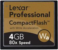 COMPACT-FLASH 4GB COMPACT-FLASH GEHEUGENKAARTPROFESSIONAL 80X SPEED LEXAR